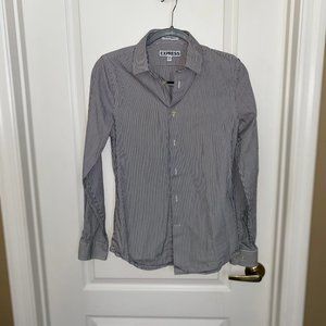 Express Black and White Button Down